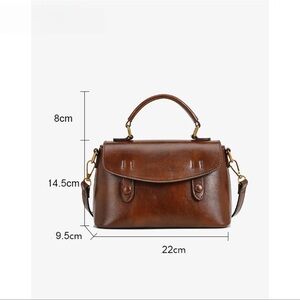 Brand New Brown Mini Satchel Crossbody Bag with Strap‎ & Charm